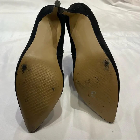 Betsey Johnson Estelle Black Embroidered Flower Boots Heels Size 8.5 Whimsigoth - Picture 12 of 13